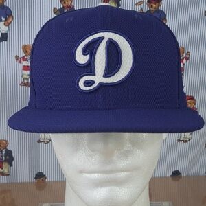 Los Angeles Dodgers stitched logo coach-issued blue & white fitted baseball hat